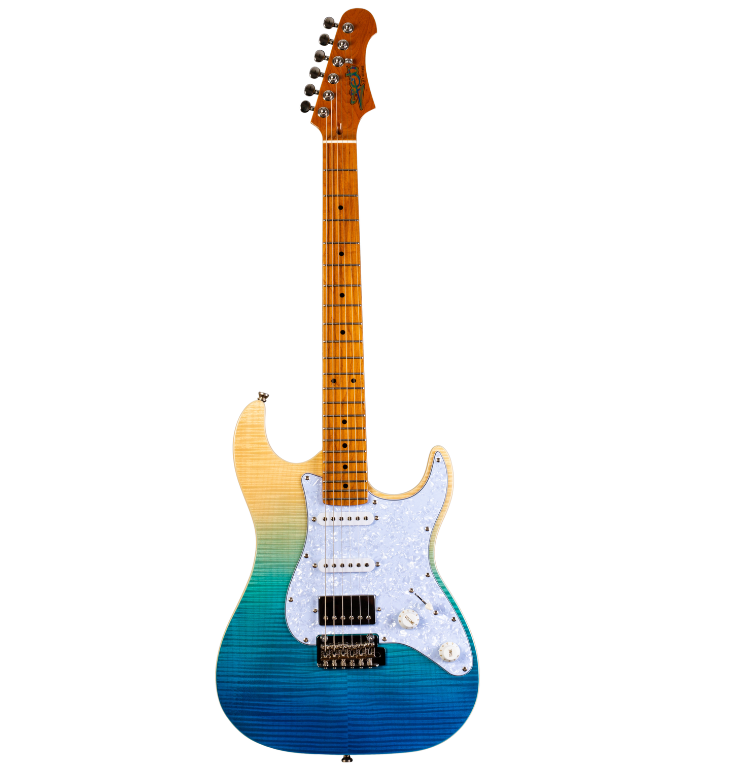 Electric Guitar Jet Guitars JS450 TBL Transparent Blue Free Setup