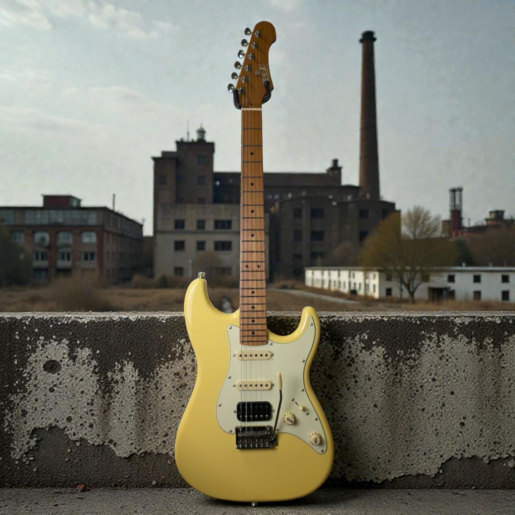 Electric Guitar Jet Guitars JS400 VYW Vintage Yellow Free Setup