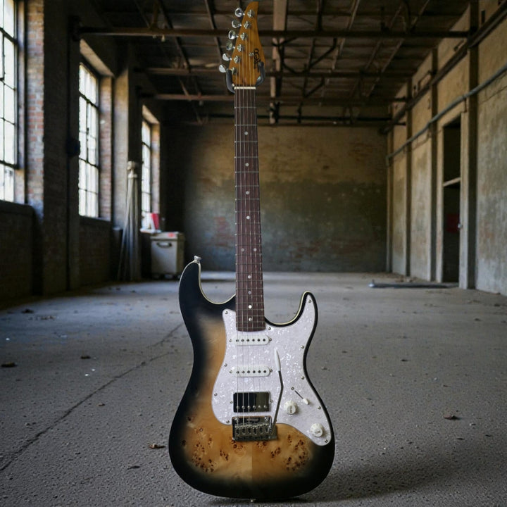 Electric Guitar Jet Guitars JS450 QTBR Transparent Brown Free Setup