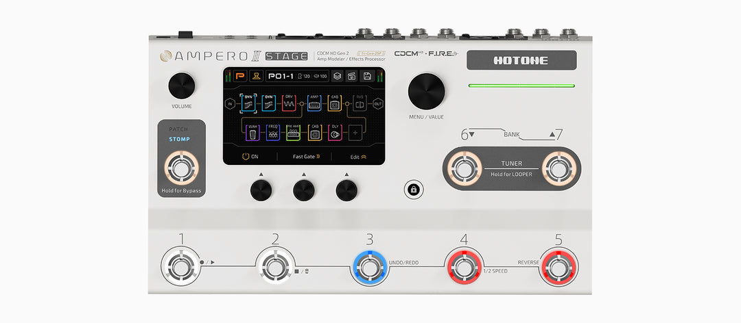 Hotone Ampero II Stage MP-380 Amp Modeler Effects Processor Touch Screen