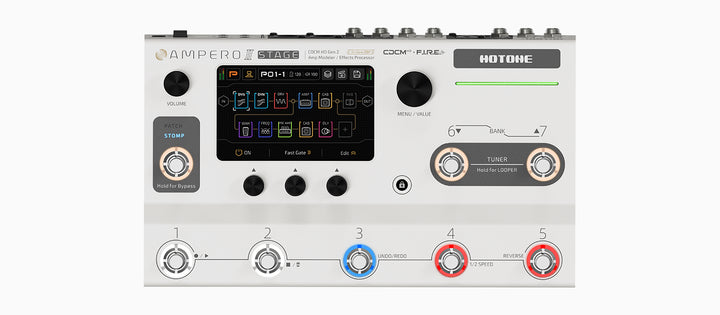 Hotone Ampero II Stage MP-380 Amp Modeler Effects Processor Touch Screen