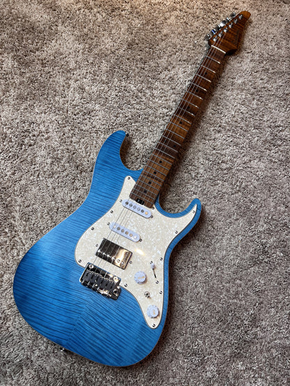 Electric Guitar Soloking MS-1 Classic FMN Jeans Pacific Blue Matte HSS Strat Standard Setup