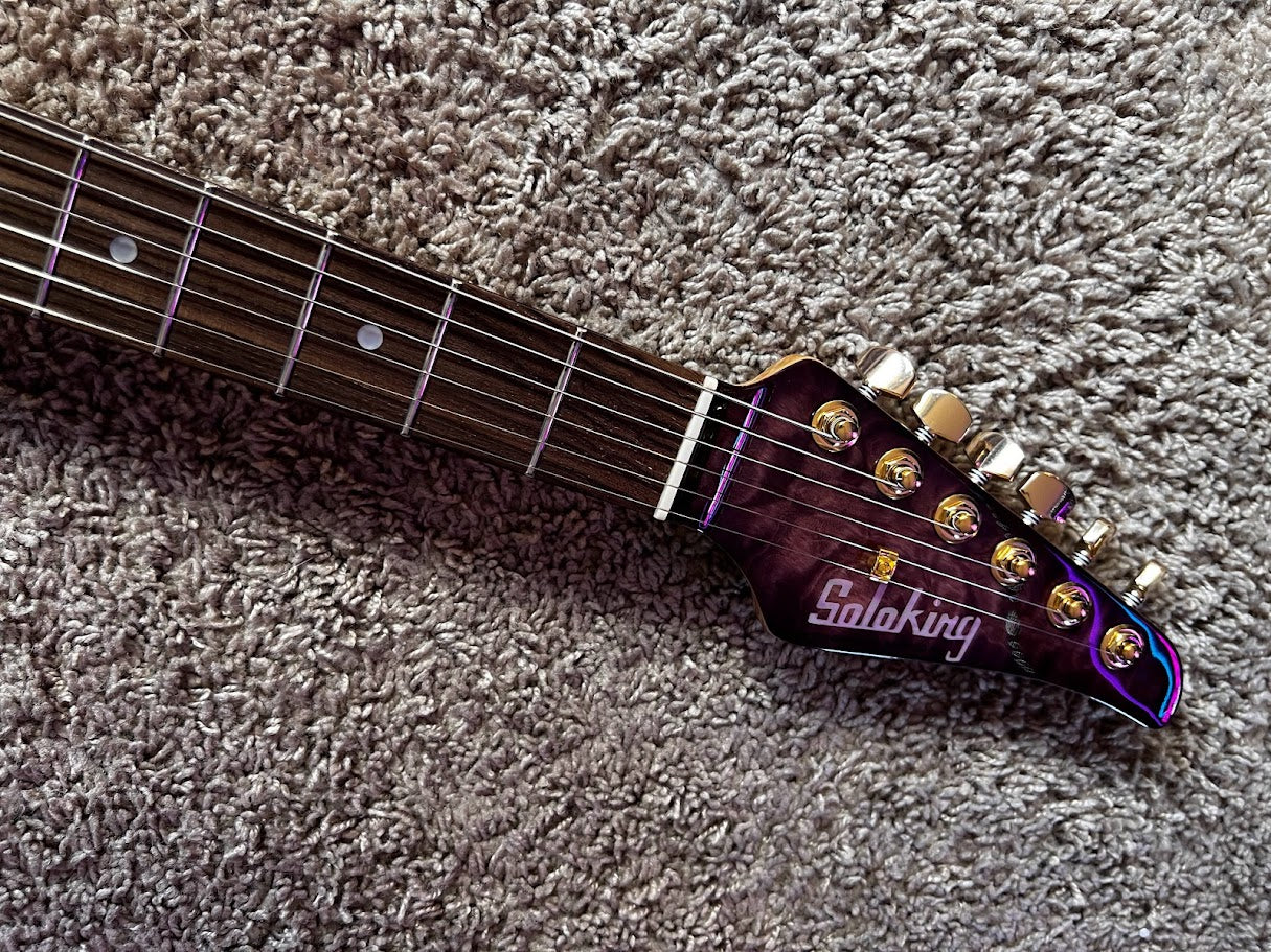 Electric Guitar Soloking SM24302/QM 24 Frets Black Purple Burst Strat Standard Setup
