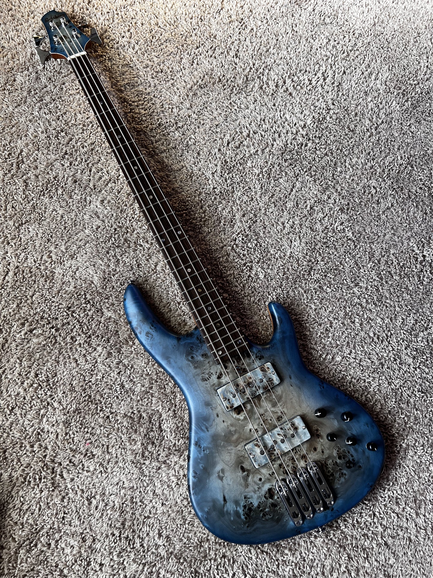 Electric Bass Soloking SWB450 MTBL 4 Strings Poplar Burl Blue Burst Standard Setup