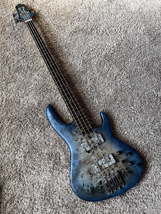 Electric Bass Soloking SWB450 MTBL 4 Strings Poplar Burl Blue Burst Standard Setup