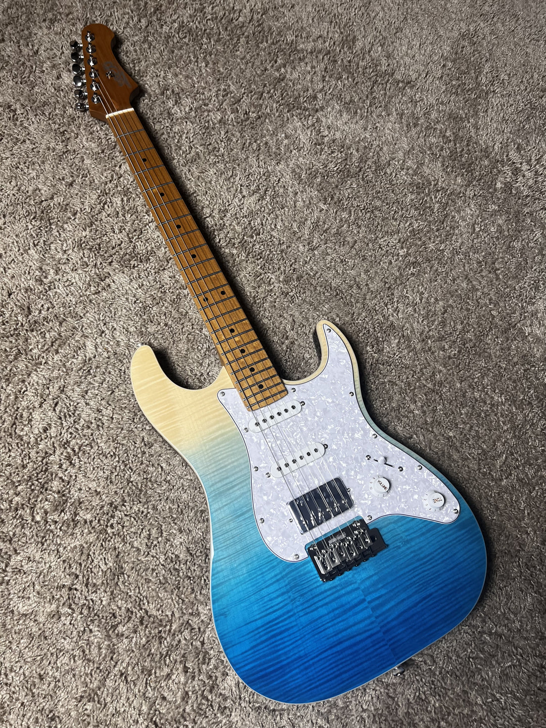 Electric Guitar Jet Guitars JS450 TBL Transparent Blue Free Setup