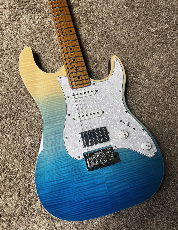 Electric Guitar Jet Guitars JS450 TBL Transparent Blue Free Setup