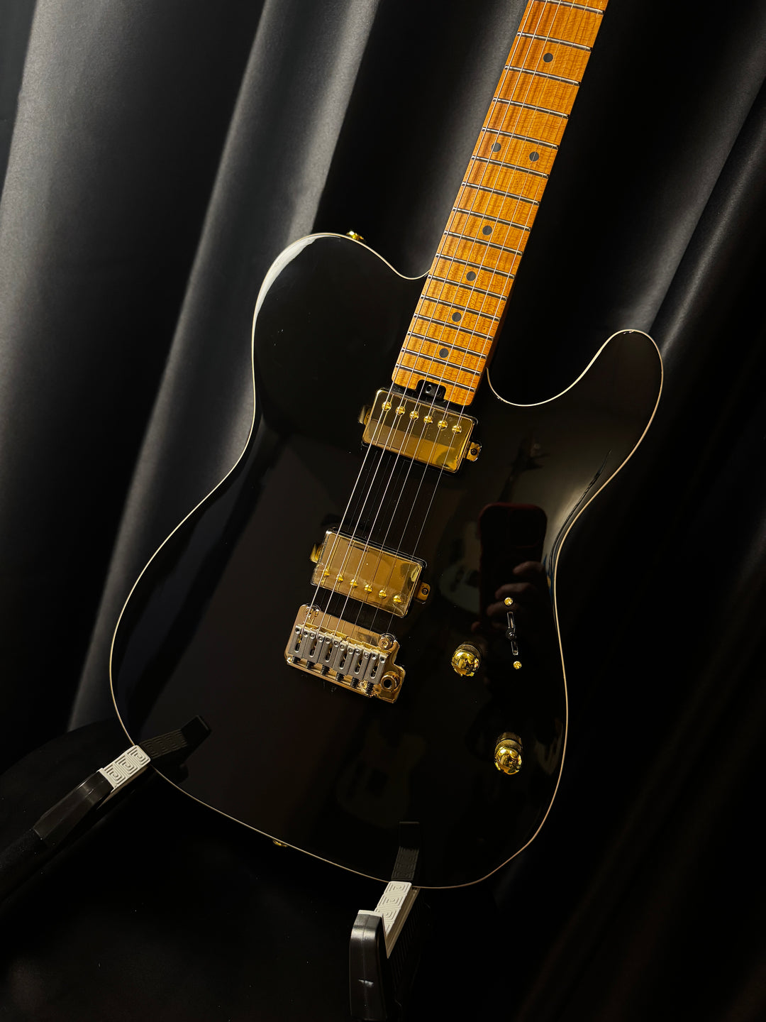 Electric Guitar Soloking MT-1 Modern HH MKII In Black Beauty With Roasted Neck And Gold Hardware
