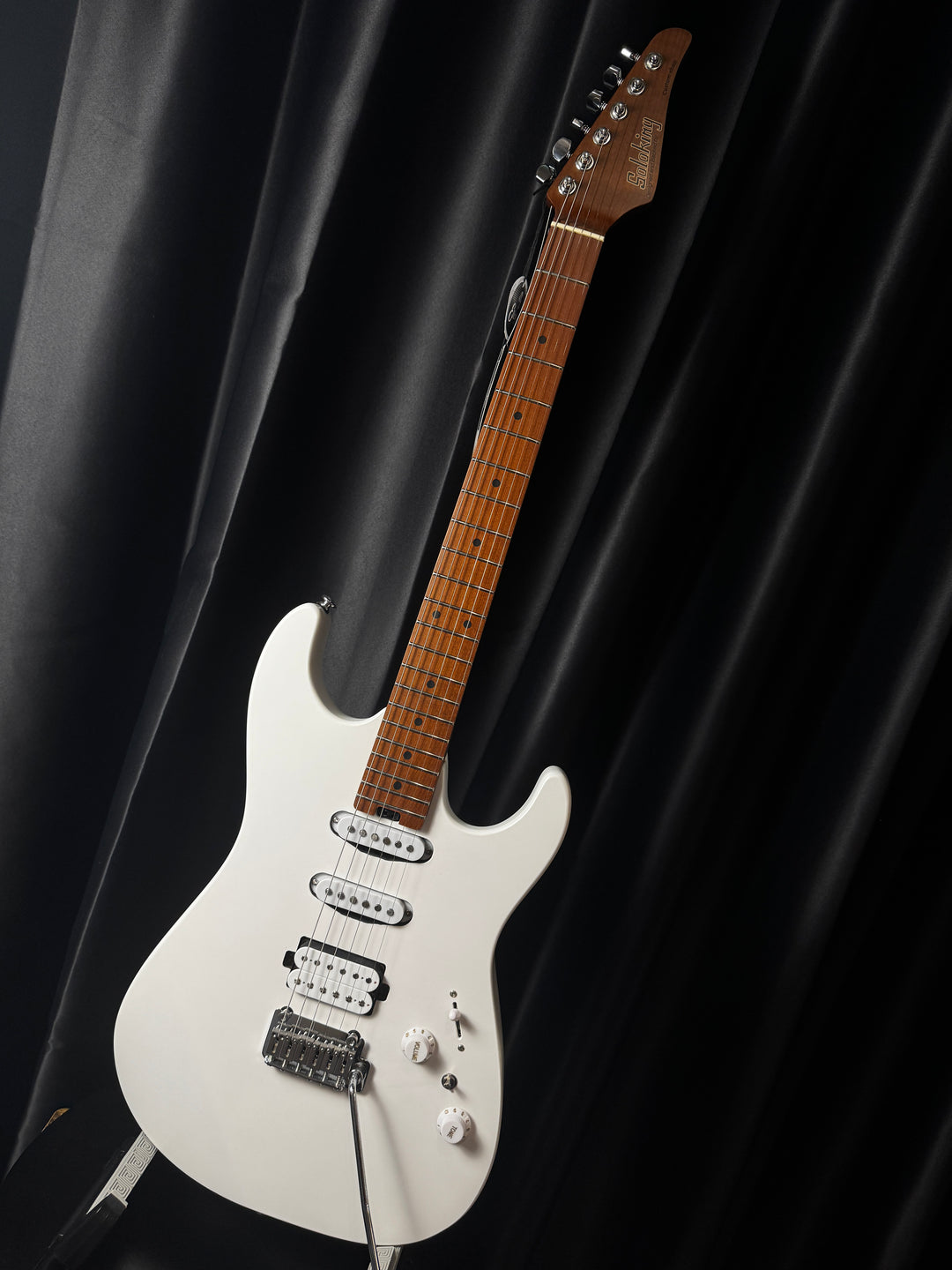 Electric Guitar Soloking MS-1 Custom 22 HSS Flat Top In Satin White Matte