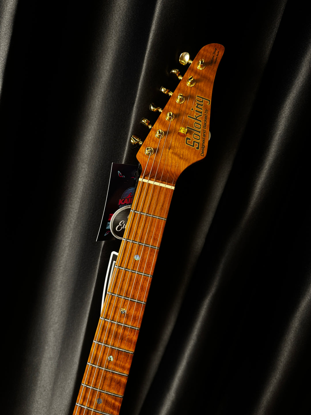 Electric Guitar Soloking MT-1 Fm 22 Deluxe Hotrail With One Piece Roasted Flame Neck In Brown Sunburst