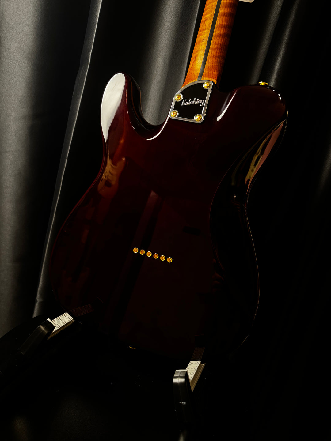 Electric Guitar Soloking MT-1 Fm 22 Deluxe Hotrail With One Piece Roasted Flame Neck In Brown Sunburst