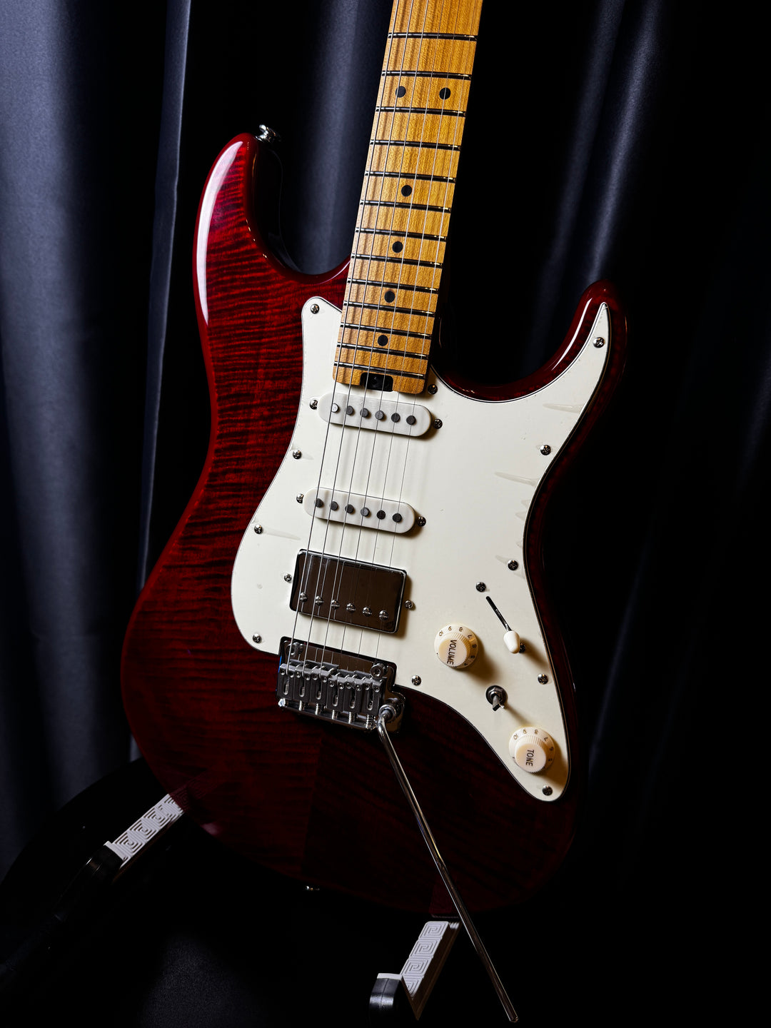 Electric Guitar Soloking MS-11 Classic MKII in Transparent Red with Roasted Maple FB and 5A Flame Top Nafiri Special Run