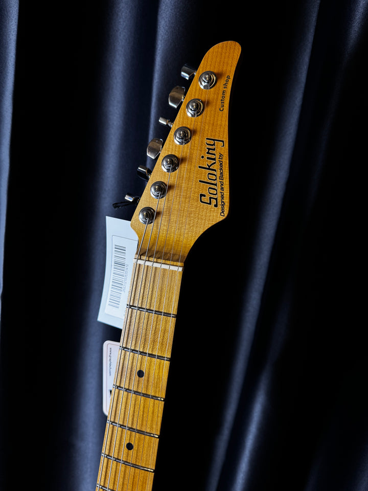 Electric Guitar Soloking MS-11 Classic MKII in Transparent Red with Roasted Maple FB and 5A Flame Top Nafiri Special Run