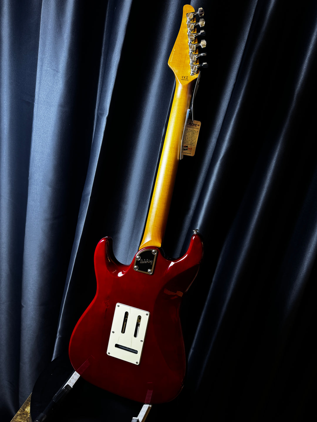 Electric Guitar Soloking MS-11 Classic MKII in Transparent Red with Roasted Maple FB and 5A Flame Top Nafiri Special Run