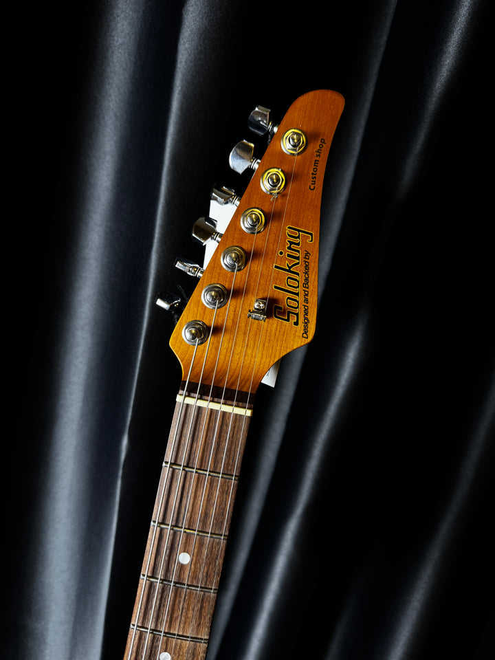 Electric Guitar Soloking MS-1 Custom 24 HSS Flat Top In Fire Wakesurf With Rosewood Fb Jescar
