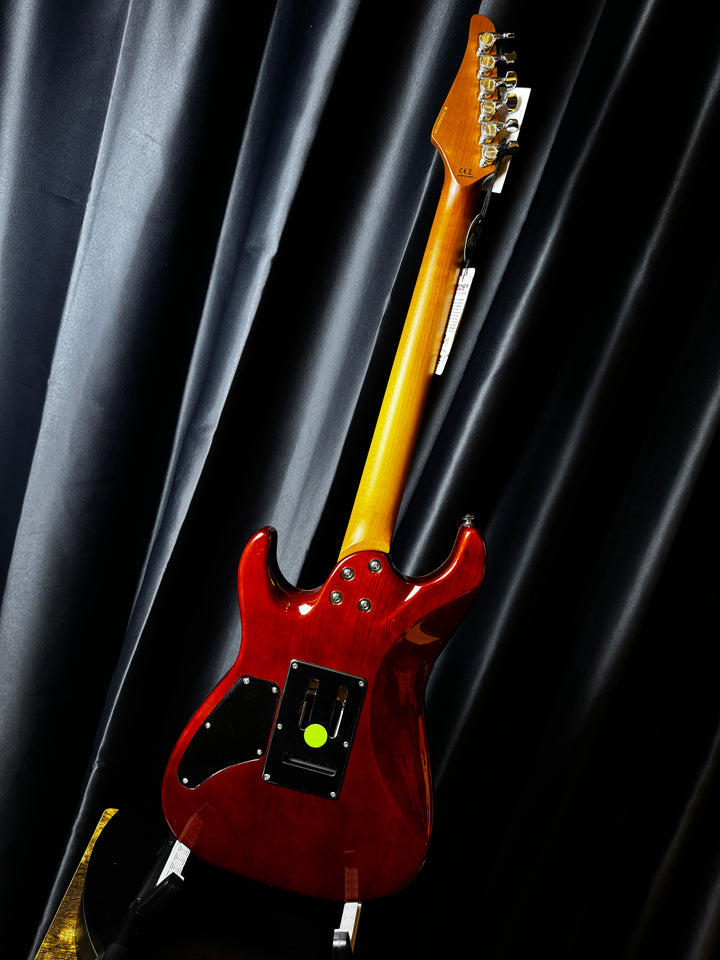 Electric Guitar Soloking MS-1 Custom 24 HSS Flat Top In Fire Wakesurf With Rosewood Fb Jescar