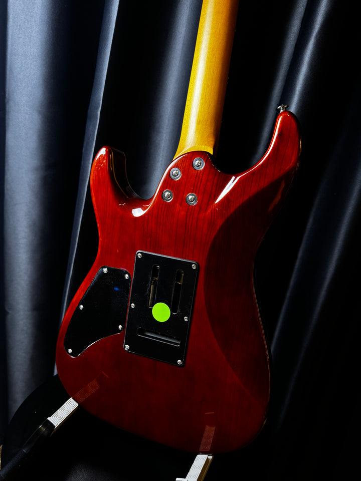 Electric Guitar Soloking MS-1 Custom 24 HSS Flat Top In Fire Wakesurf With Rosewood Fb Jescar