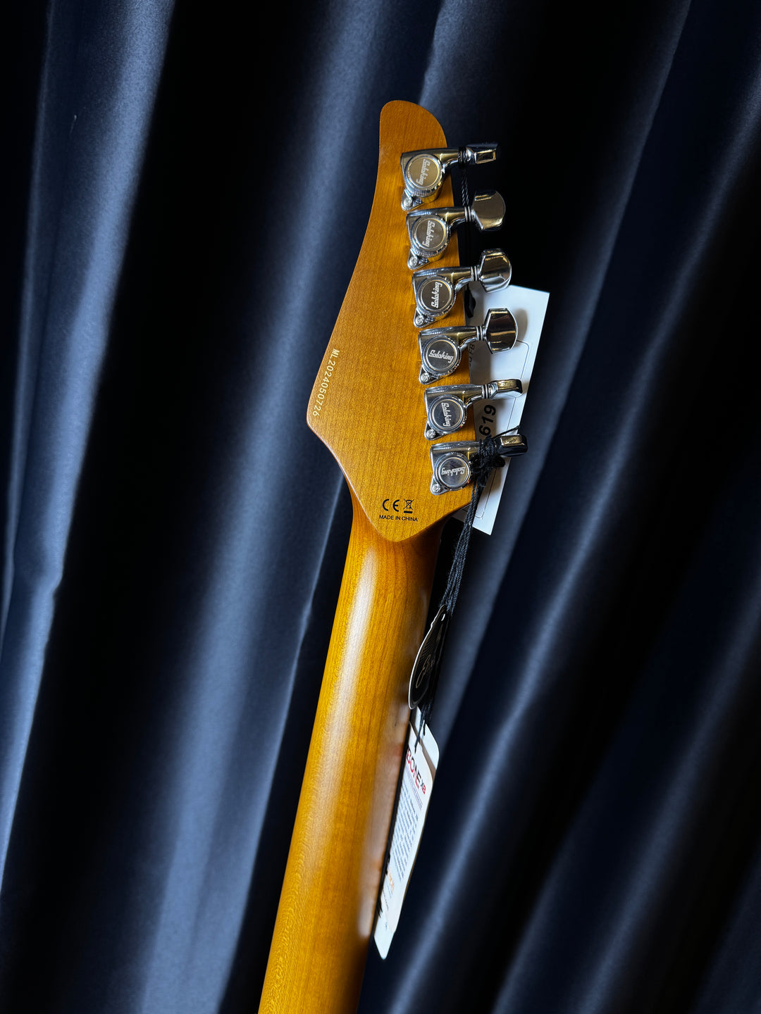 Electric Guitar Soloking MS-1 Custom 24 HSS Flat Top In Fire Wakesurf With Rosewood Fb Jescar