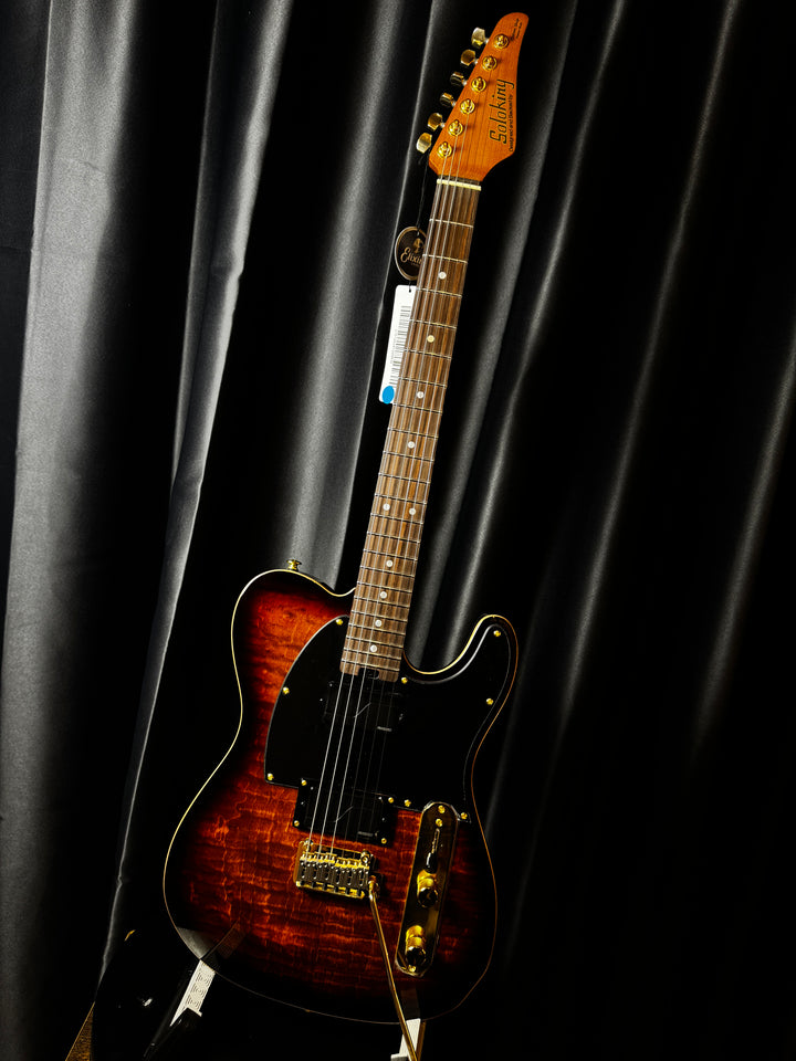 Electric Guitar Soloking MT-1 Fm 22 Deluxe HH Mod Fishman Fluence In Shaded Edgeburst