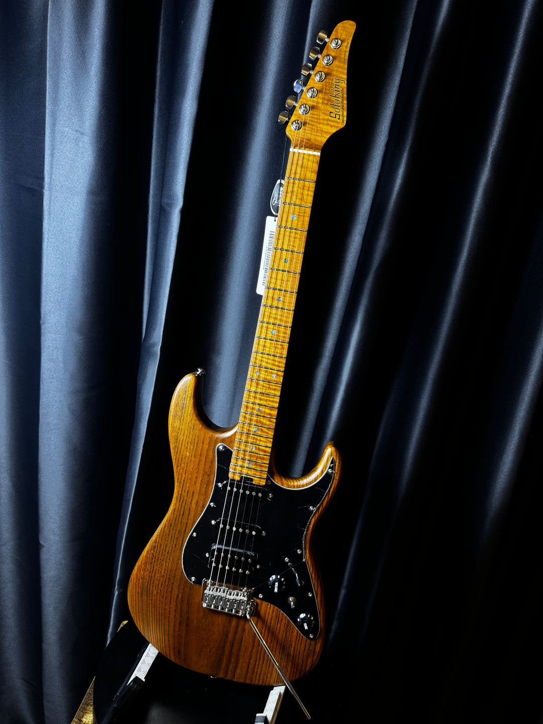 Electric Guitar Soloking MS-1 Classic Ash Mod In Torched Black With Roasted Flame Neck