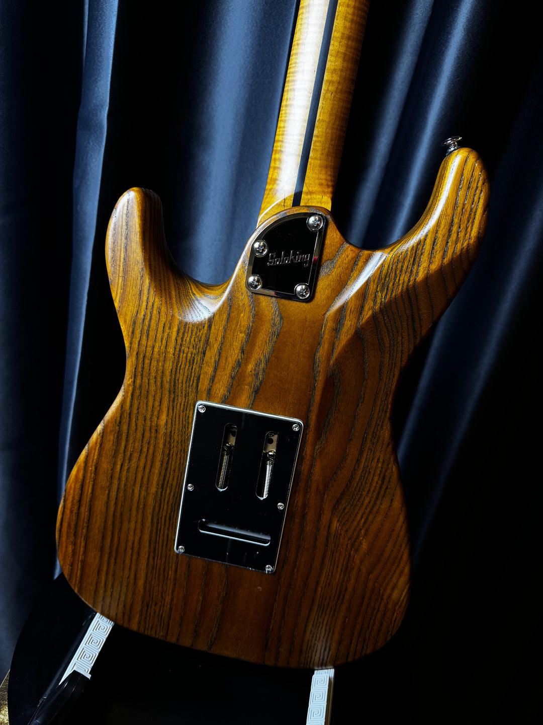 Electric Guitar Soloking MS-1 Classic Ash Mod In Torched Black With Roasted Flame Neck