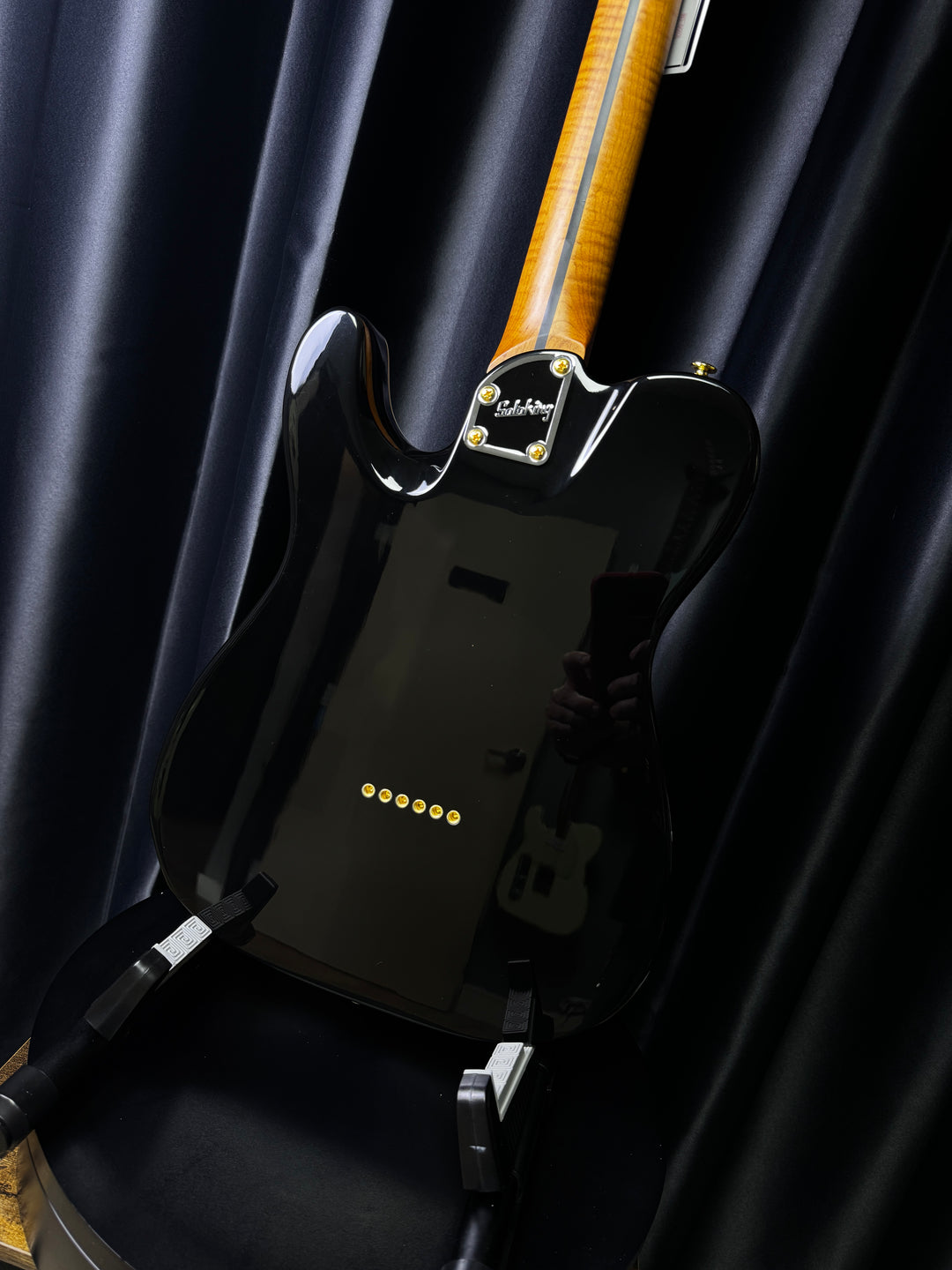 Electric Guitar Soloking MT-1G Fm With Roasted Flame Neck In Black Beauty Nafiri Music Special Run