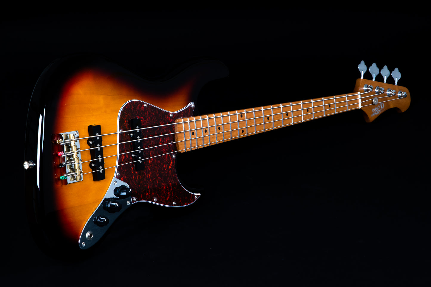 Electric Bass Jet Guitars JJB300 SB Sunburst Jazz Bass Free Setup