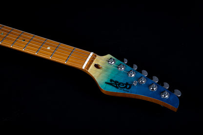 Electric Guitar Jet Guitars JS1000 QTBL Quilted Transparent Blue Free Setup