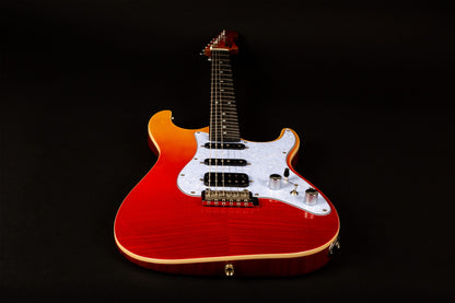 Electric Guitar Jet Guitars JS600 TRS Transparent Red Free Setup