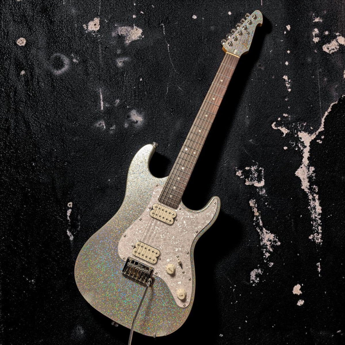 Electric Guitar Keipro Ks-Deluxe-Sparkle HH MSV Include Gig Bag