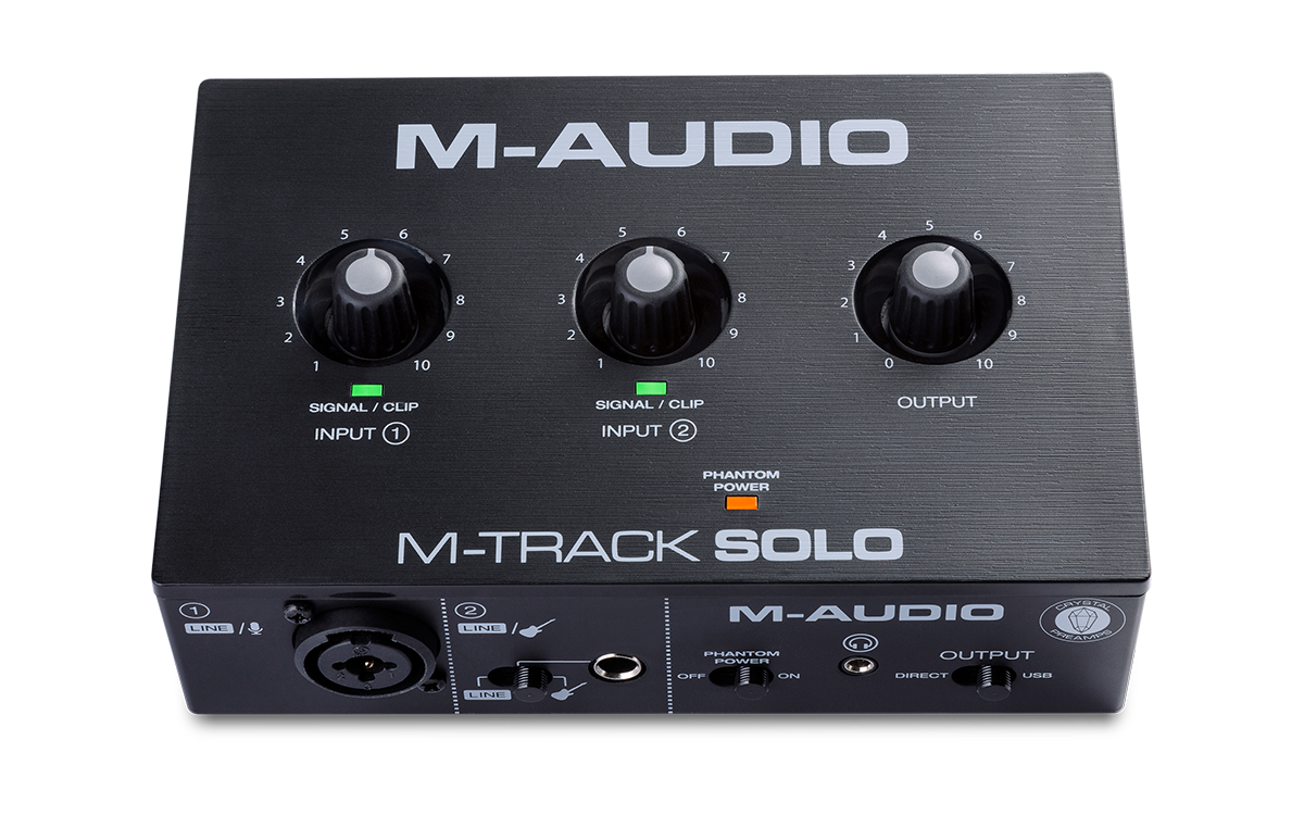 Audio Interface M-AUDIO M-Track Solo USB Recording, Streaming and Podcasting with XLR, Line and DI Inputs