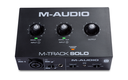 Audio Interface M-AUDIO M-Track Solo USB Recording, Streaming and Podcasting with XLR, Line and DI Inputs