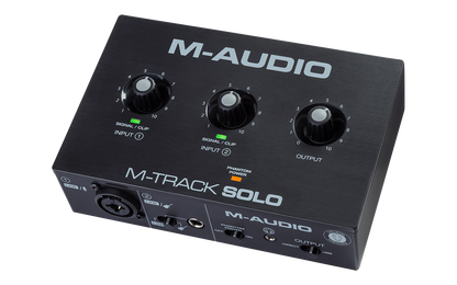 Audio Interface M-AUDIO M-Track Solo USB Recording, Streaming and Podcasting with XLR, Line and DI Inputs