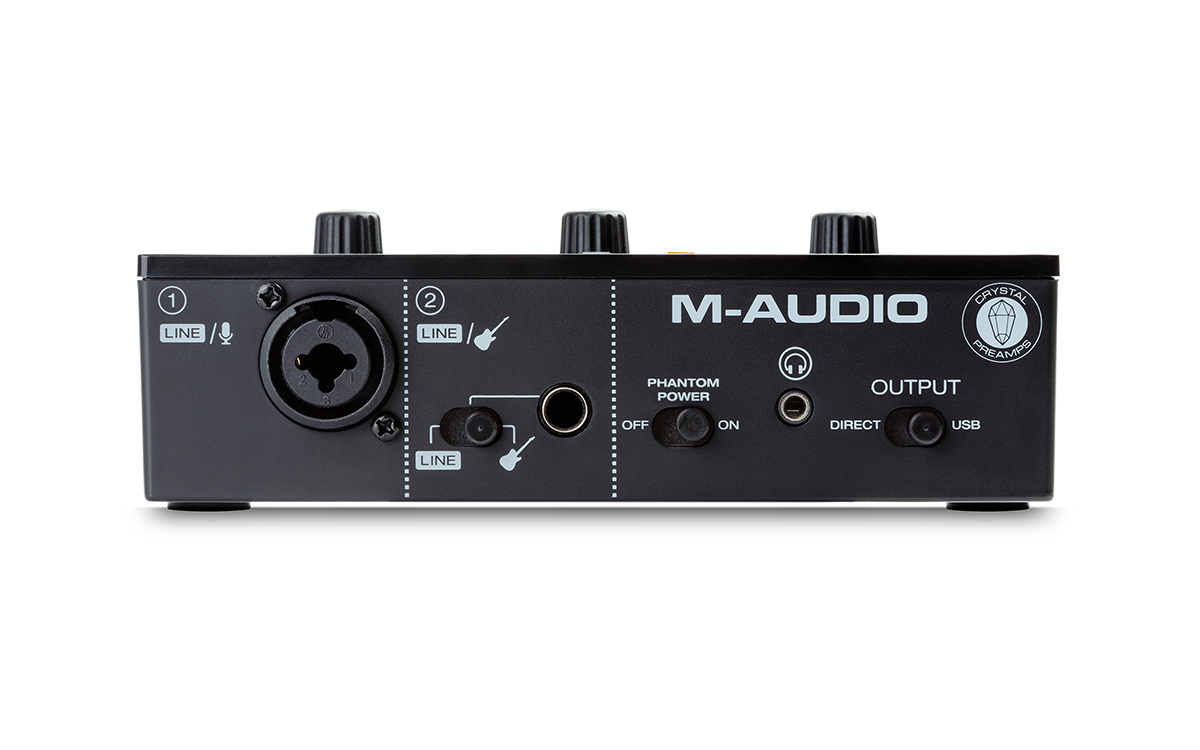 Audio Interface M-AUDIO M-Track Solo USB Recording, Streaming and Podcasting with XLR, Line and DI Inputs