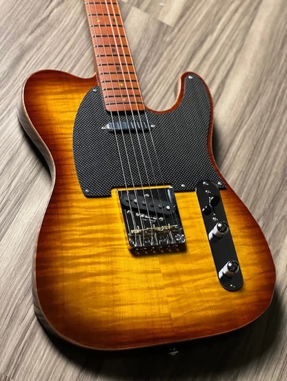 Electric Guitar Soloking MT-1 Fm Artisan With Roasted Flame Neck In Honeyburst Nafiri Special Run Jescar