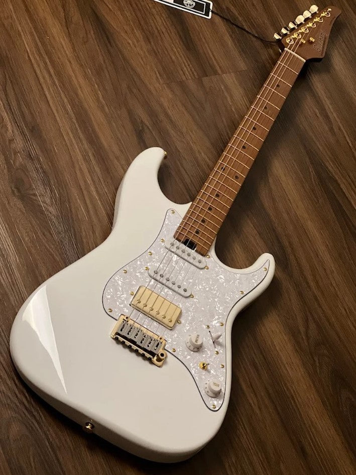 Electric Guitar Soloking MS-1 Classic MKII In Olympic White Gold Hardware Nafiri Special Run Jescar