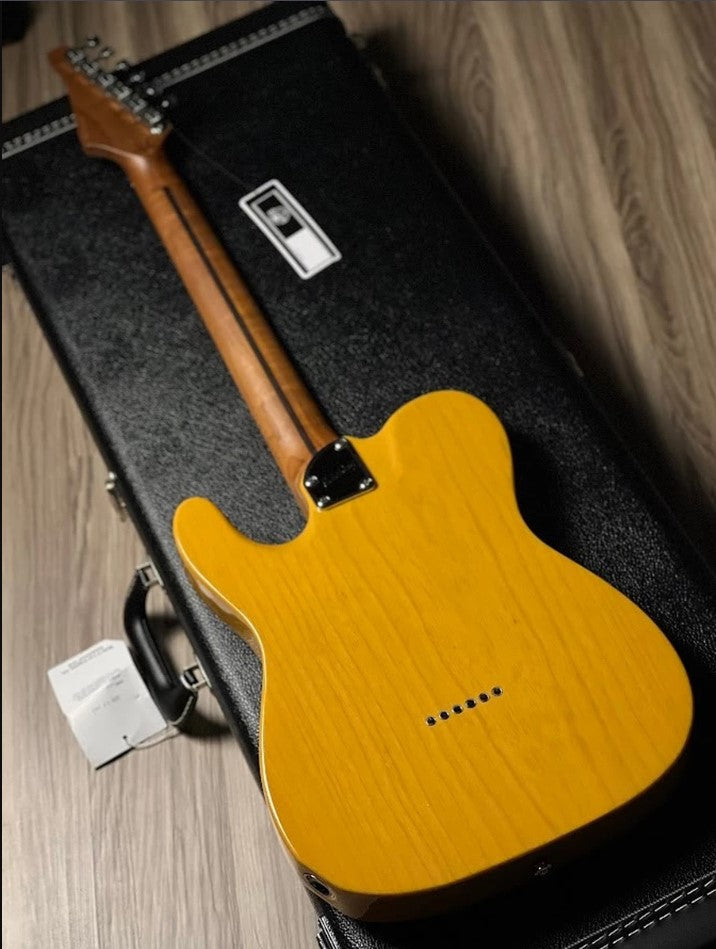 Electric Guitar Soloking MT-1 Ash Fmn With Roasted Flame Neck In Butterscotch Blonde Nafiri Special Run Jescar