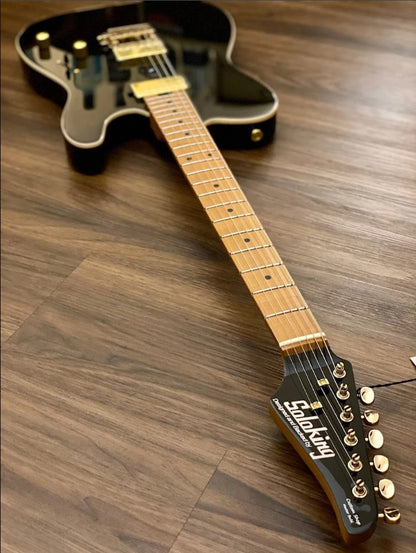 Electric Guitar Soloking MT-1 Modern HH MKII In Black Beauty With Roasted Neck And Gold Hardware