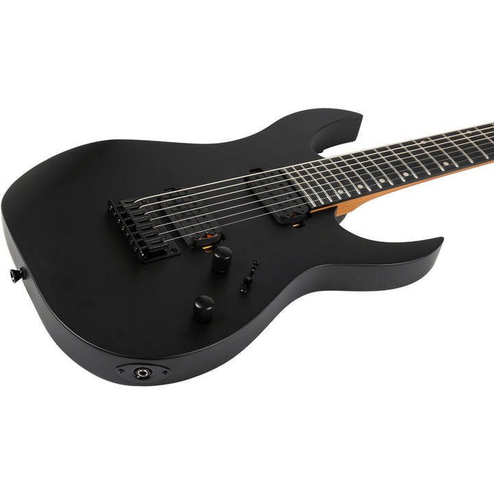 Electric Guitar Spira S-407 Mbk Black Satin 7 String Free Setup