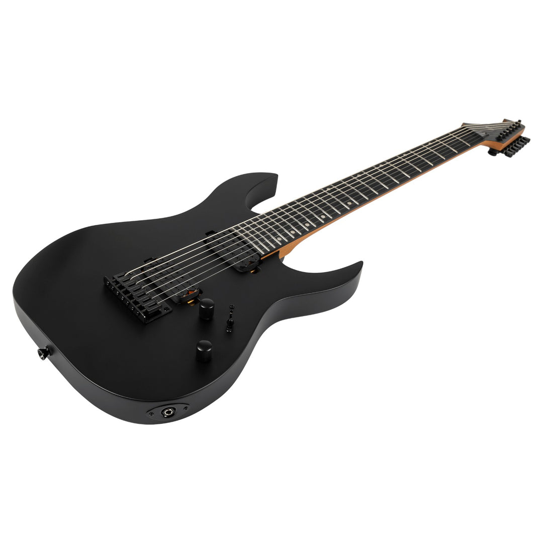 Electric Guitar Spira S-407 Mbk Black Satin 7 String Free Setup