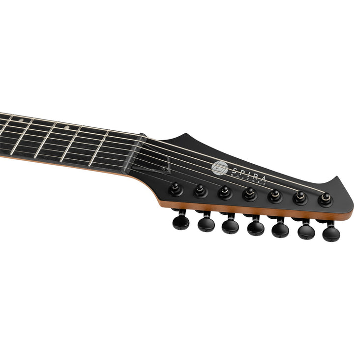 Electric Guitar Spira S-407 Mbk Black Satin 7 String Free Setup