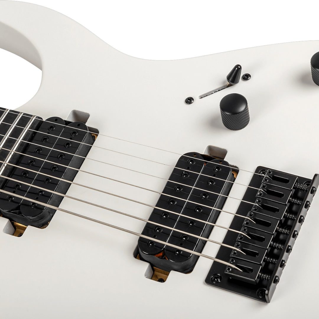 Electric Guitar Spira S-407 Mwh White Satin 7 String Free Setup