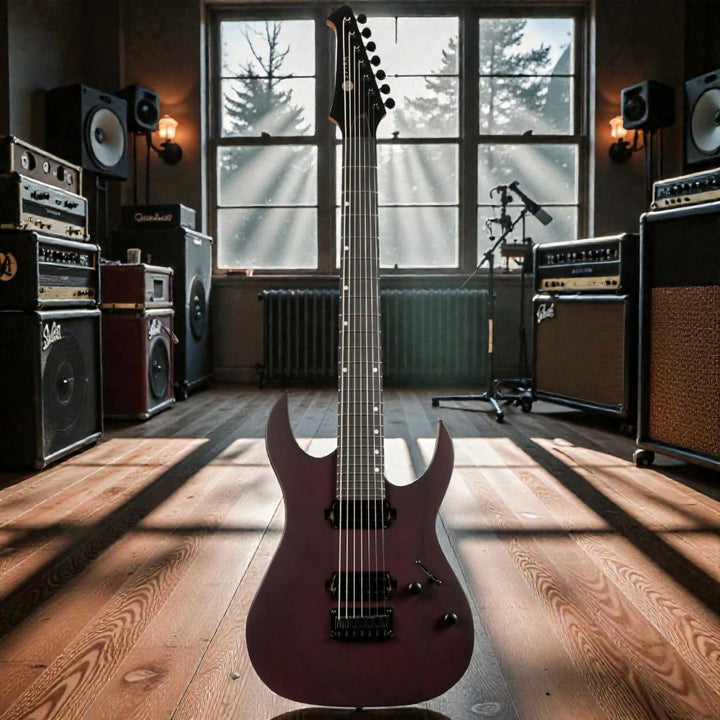 Electric Guitar Spira S-407 Mwr Wine Red Satin 7 String Free Setup
