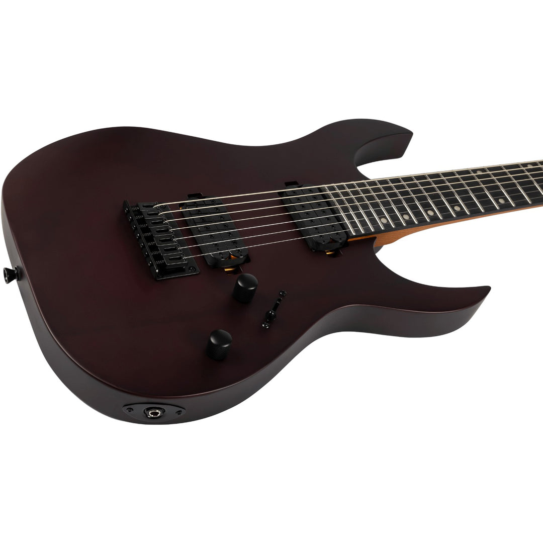 Electric Guitar Spira S-407 Mwr Wine Red Satin 7 String Free Setup