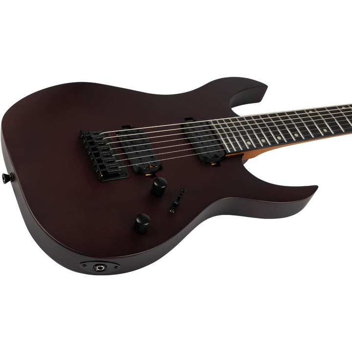 Electric Guitar Spira S-407 Mwr Wine Red Satin 7 String Free Setup