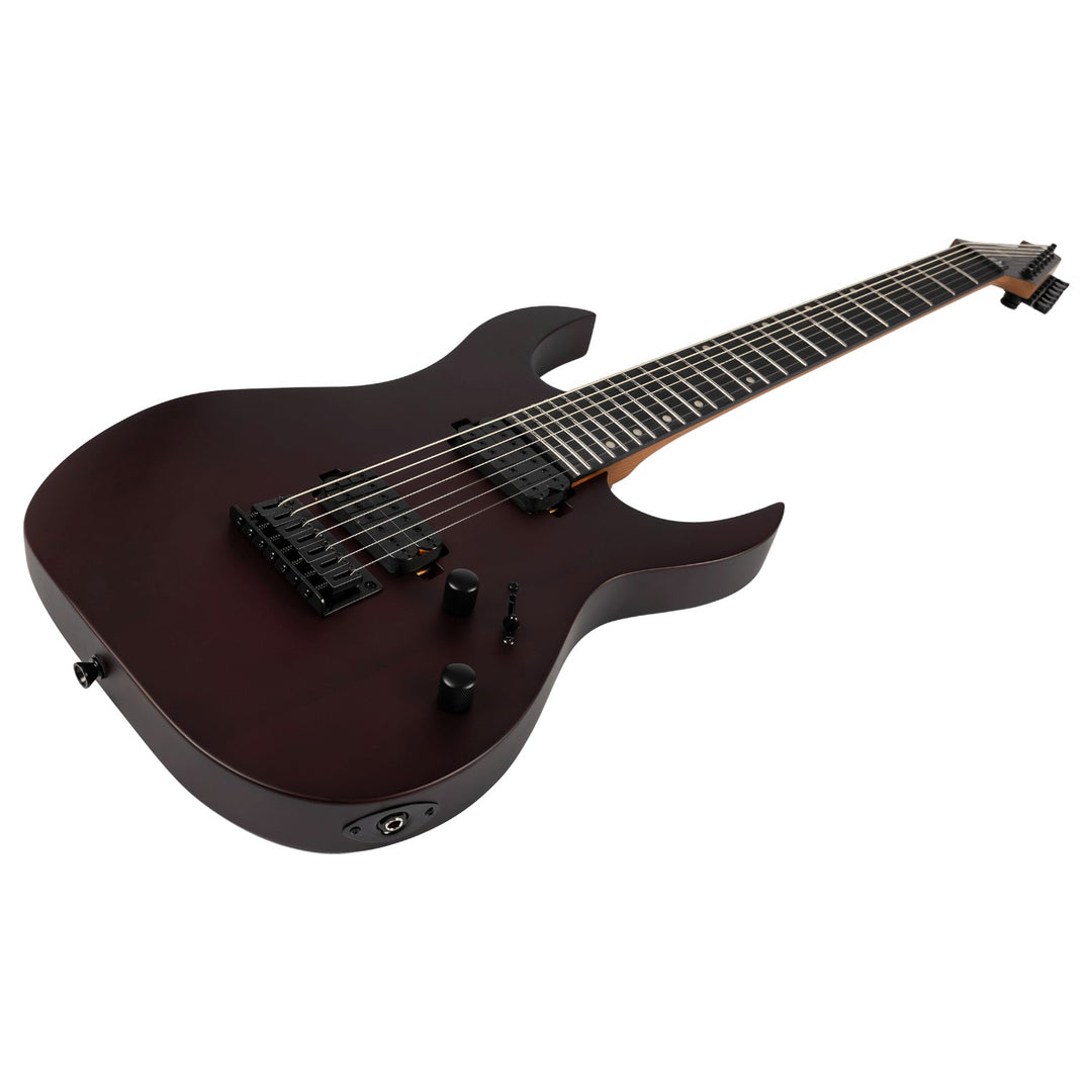 Electric Guitar Spira S-407 Mwr Wine Red Satin 7 String Free Setup