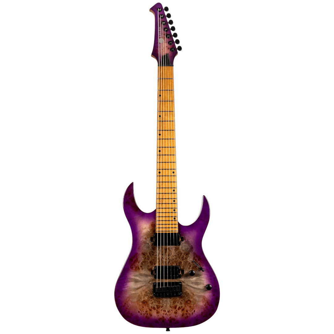 Electric Guitar Spira S-457 Tpp Trans Purple Gloss 7 STRING Free Setup