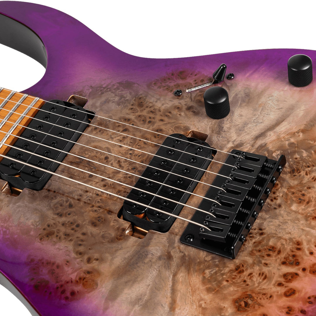 Electric Guitar Spira S-457 Tpp Trans Purple Gloss 7 STRING Free Setup