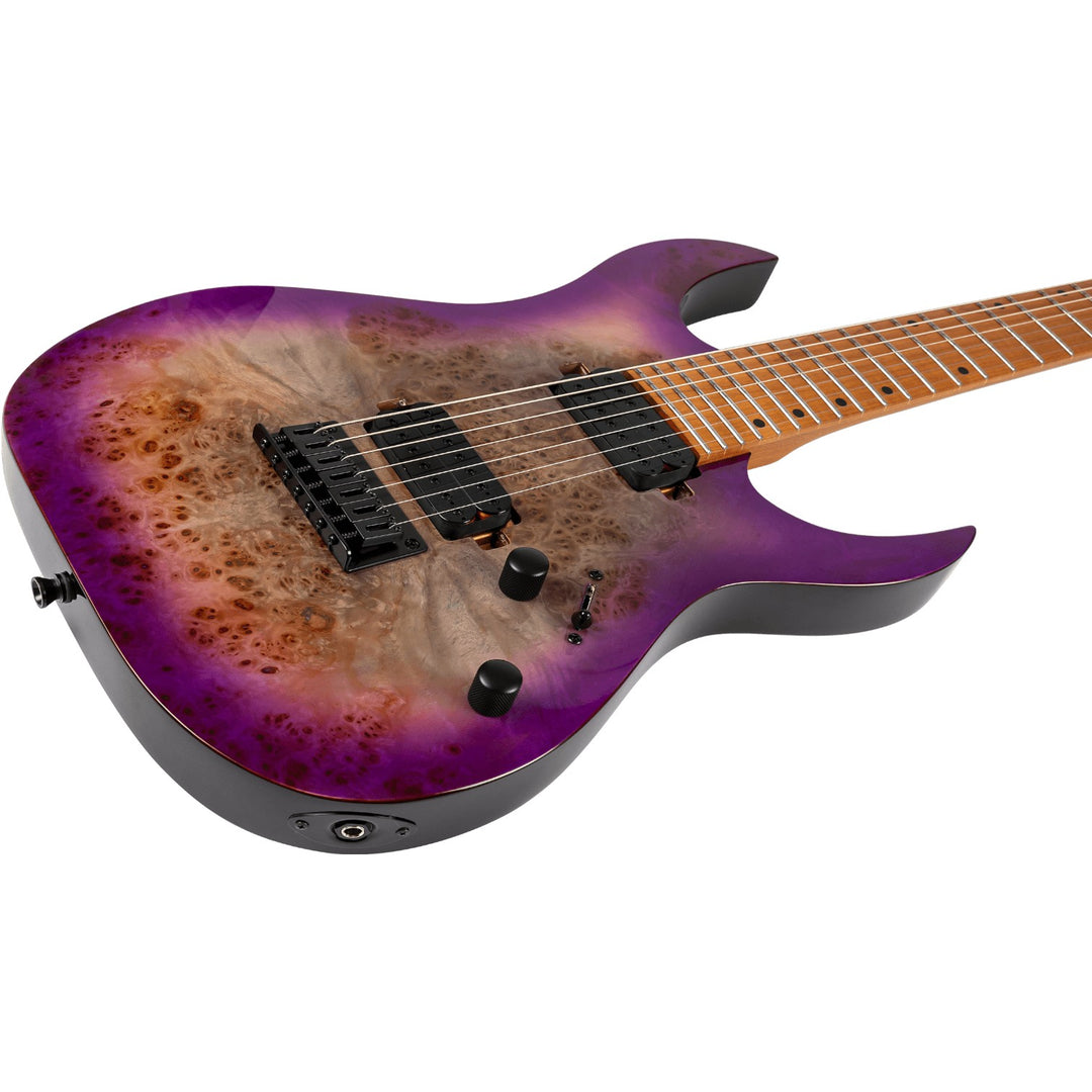 Electric Guitar Spira S-457 Tpp Trans Purple Gloss 7 STRING Free Setup