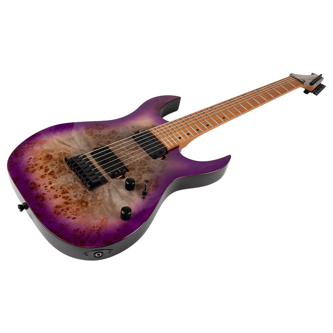 Electric Guitar Spira S-457 Tpp Trans Purple Gloss 7 STRING Free Setup